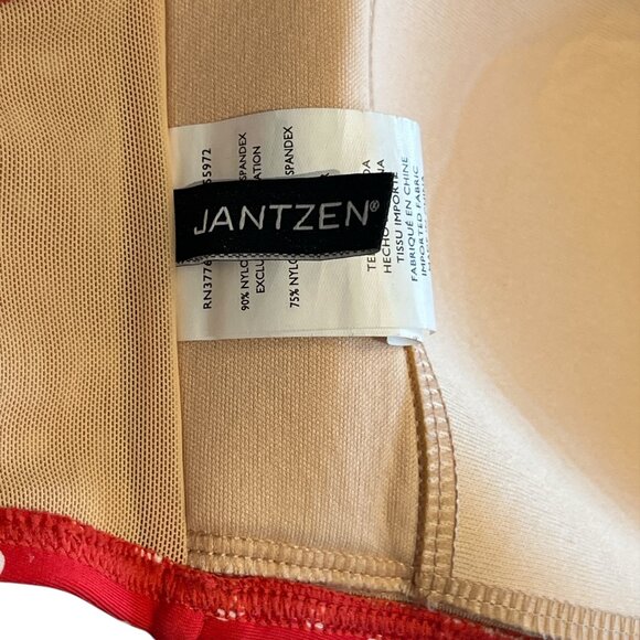 JANTZEN Bikini Top Size 14 Red & White Polka Dot Straps or Strapless Ruching - Picture 9 of 10